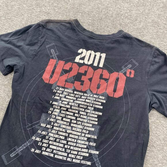U2‎ 360 Degrees Tour Mens M Medium Band Rock Concert Tour Double Sided Dates - Picture 8 of 10